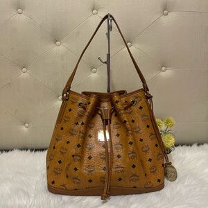 Authentic Mcm Drawstring Large Shoulder Bag